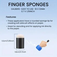 10 件工艺手指海绵涂抹器绘图项目手指绘画海绵套装用于制作卡片、绘画、印章、墨水、返校、学校用品 - 黑色 - 查看 2