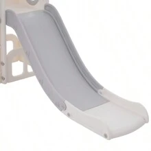 Scivolo 6 in 1 con uno scivolo, due piattaforme, due armadietti da pavimento, canestro da basket e scale - Polietilene ad alta densità (palle oceaniche non incluse)