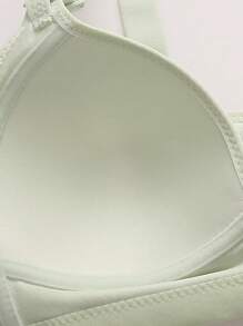 3pcs Lace Patterned Front Closure Wireless Bras For Women - Multicolor - View 10