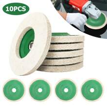 10Pcs/20Pcs 4" Wool Polishing Discs For Angle Grinder – Buffing Pads For Finishing, Ideal For Automotive & Metal Work - 10 Pcs - View 1