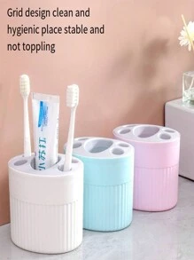 حامل منظم لفرشاة الأسنان ومعجون الأسنان بفتحات، رف تخزين فرشاة قابل للإزالة، اكسسوارات حمام، تخزين وتنظيم الحمام، ديكور منزلي للحمام، ديكور الخريف، عودة إلى المدرسة - متعدد الألوان - مشاهدة 11