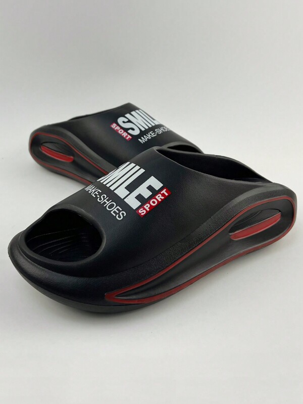 Men's Thick Sole Fashion Coconut Slide Slippers, Casual Outdoor Wear, Summer Beach Sandals, Waterproof, Quick-Dry