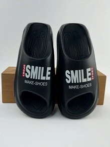 Men's Thick Sole Fashion Coconut Slide Slippers, Casual Outdoor Wear, Summer Beach Sandals, Waterproof, Quick-Dry