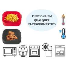 Forma de Silicone Quadrada para Airfryer 19cm Fritadeira Elétrica 5 a 6 Litros Tamanho Grande