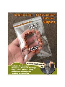 100 个/包迷你戒指袋透明珠宝收纳袋防氧化自封珠宝银饰包装袋 - 無色 - 查看 15