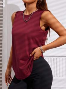 女士宽肩带上衣。适合聚会、运动、户外休闲、城市漫步等多种场合。 - 酒紅色 - 查看 3