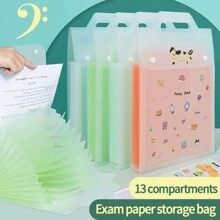 1pc A4 Size Multi-Layer File Organizer Folder, Student Accordion Document Bag For Storing Papers, Test Papers, Data Collection - Test Paper Storage Bag - View 10