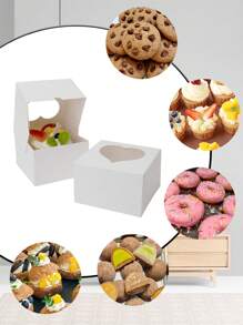 5pcs/10pcs Heart Window Wavy Edge Cake/Pastry/Chocolate/Cookie Gift Boxes, Suitable For Birthday, Party, Wedding - Paper - View 6