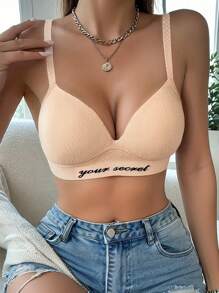 3pcs/Set Wire-Free Gather Lingerie Bra, Comfortable Breathable Lingerie Bralette, Simple Casual Women Underwear - Multicolor - View 2