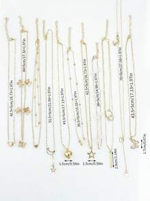 11 件波西米亚风多层 O 形链项链套装带蝴蝶、星星、心形吊坠，镶有水钻和人造珍珠，女士多层项链适合日常、派对、节日、约会（无盒） - 彩色 - 查看 6