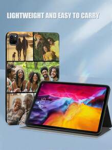 1pc Customized Couple/Family/Pet Photo 10-Piece Collage Shockproof Protective White Tablet Case Compatible With Ipad Pro 13 & Air 13 - White - View 2