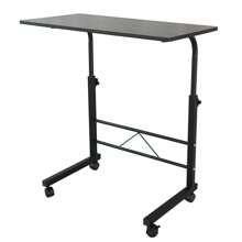 Removable Sofa Side Table Desk With Wheels, Tray Table Portable Side Table For Bed, Table Laptop Cart, Height Adjustable Coffee Snack Table For Living Room, Bedroom (Black) - Black - View 6
