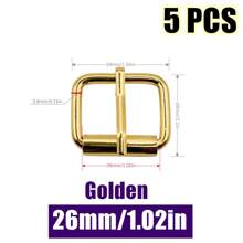 5 件装金属滚轮扣腰带五金针扣适用于包包皮带带背包鞋狗项圈链配件 - 彩色 - 查看 24