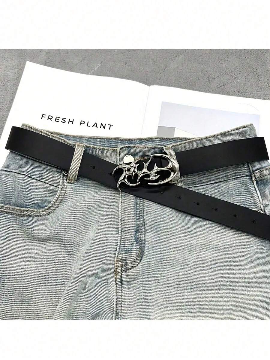 新款Y2K镂空PU皮朋克风男士腰带 - 礼品或个人配饰，适合夏季、校园休闲、商务场合，可作为送给男友、丈夫、父亲的礼物，日常佩戴，时尚百搭，适合青少年、户外、度假、运动、旅行、街头、波西米亚、复古等各种场合，也适合秋季和万圣节。