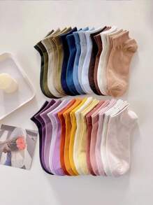 Sports Outdoor 10pairs Random Women's Simple Candy Gradient Color Sports Crew Socks