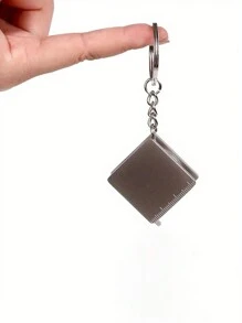 1Pc Personalized Custom Text Stainless Steel Telescopic Tape Measure - Made Of Zinc Alloy Material, A Practical And Stylish Metal Tape Measure - With A Keychain, Easy To Carry, An Essential Measuring Tool For Daily Life - A Surprise Gift For Couples, Fathers