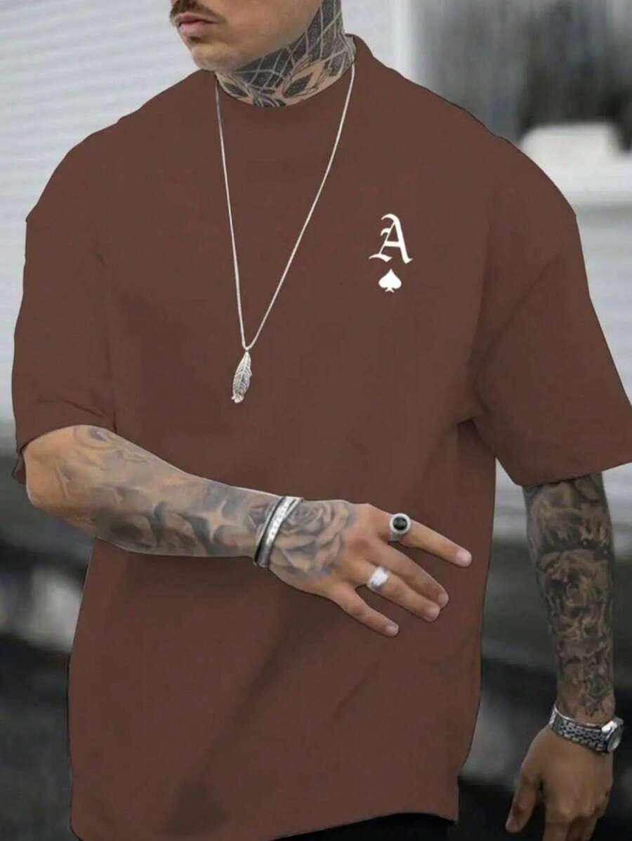 Men's Ace Of Spades T-Shirt New Release 100% Cotton Shirt Premium Line - Rỉ Nâu - Xem 1