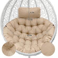 Soft Hanging Egg Chair Seat Cushion ONLY Thick Swing Egg Chair Pad Cushion Soft Hammock Replacement Pad With Headrest For Indoor Outdoor Garden Patio - 卡其色 - 查看 10