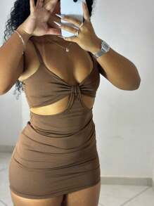 VESTIDO LUIZA - Marrom - Visão 1