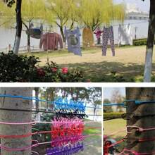 Tendedero portátil de 1,8 m con 12 Clips, estante retráctil a prueba de viento, perchas, tendedero, suministros de viaje - Multicolor - Ver 5