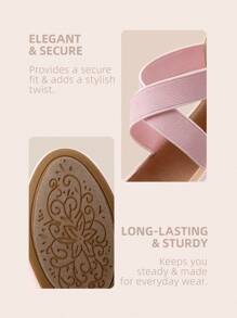 Women's Flats With Back Zipper Fashion Comfortable And Lightweight Cross Elastic Ankle Straps Daily Dressy Commuting Elegant Ballet Flats Shoes - Hồng - Xem 4