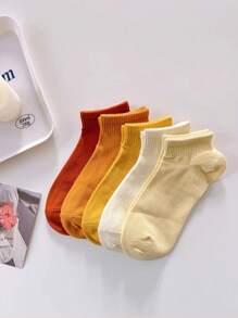Sports Outdoor 10pairs Random Women's Simple Candy Gradient Color Sports Crew Socks