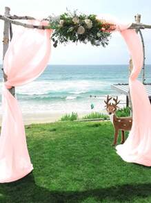 1件75*300/600厘米浅粉色薄纱窗帘，适用于婚礼、生日派对、迎婴派对、婚礼派对装饰、新娘送礼会、婚礼仪式、婚宴、家居背景、多功能婚礼拱门、楼梯、椅子装饰、情人节礼物、婚礼回礼 - 淺粉色 - 查看 6