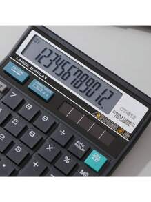 Calculadora de escritorio para uso de oficina, Calculadora financiera de contabilidad de oficina empresarial - Calculadora de escritorio negra - Ver 3