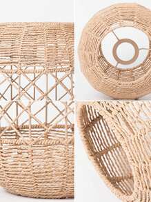 1pc Handwoven Paper Rope Lampshade - Bohemian Pendant Light Cover For Restaurants, Bars, Homes, And Tea Rooms - Unique And Artistic Hanging Lighting Decor