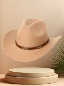 1 szt. Jednolity kolor metaliczny nit kontrastowy kolor kokarda kowbojski kapelusz zachodni unisex na podróże swobodny festiwal jazzowy kapelusz, odpowiedni do codziennego użytku - Wielokolorowe - Zobacz 14