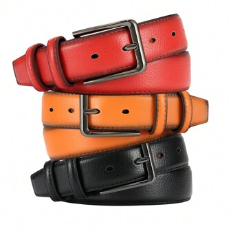 Men's Classic Fashion Belt With Pin Buckle – Stylish Alloy Buckle Ideal For Casual And Business Attire, Perfect Gift For Any Occasion