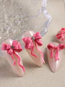 1 件情人节蝴蝶结 3D 美甲硅胶模具可重复使用混合蝴蝶结设计模板 DIY 美甲雕刻配件沙龙美甲用品工具 - 無色 - 查看 9