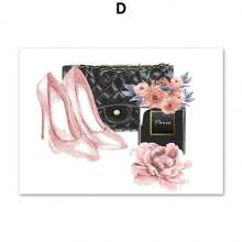 1PC Nordic Posters And Prints Girl Perfume Flower Lipstick High Heels Wall Art Canvas Painting Wall Pictures For Shop Home Decor No Frame