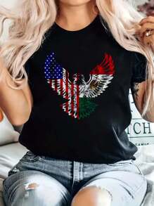 American Mexican Heritage America Mexico Flag Eagle T-Shirt - màu đen - Xem 1