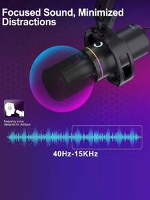 Aveek XLR/USB Dynamic Microphone Kit, PC Microphone For Streaming, Podcasting, Gaming, RGB, Mute And Noise Cancelling Function, Volume Control, Headphone Jack - màu đen - Xem 7