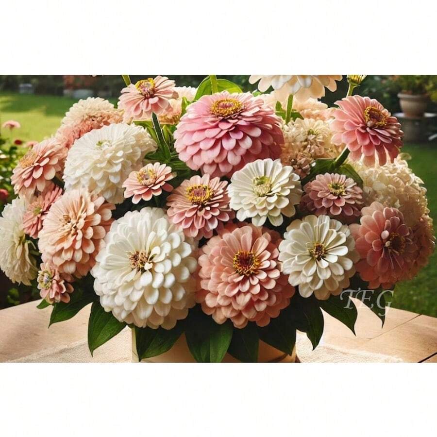 Blushing Bride Pastel Zinnia Flower Seeds - 100 PCS - View 1