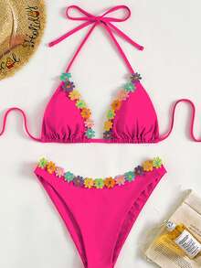 女士时尚泳装套装，2 件套夏季度假沙滩装