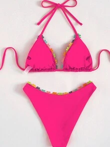 女士时尚泳装套装，2 件套夏季度假沙滩装