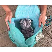 Soft Pet Casket &  Kit Small Pets -  Wool Burial Box With Personalized Farewell  Accessories - Indigo - View 5