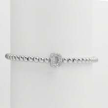 Pulseira com Contas Iniciais de 4mm A-Z, Revestida a Ouro 18K com Micro Pavê de CZ, Formato de Balão Bolha, Cordão Elástico, Joia Simples para Presente Feminino