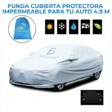 Cubierta Funda Protector Impermeable Con Reflectantes 4.9m PARA CARRO - Plateado - Ver 6