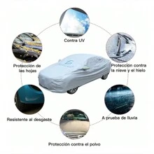 Cubierta Funda Protector Impermeable Con Reflectantes 4.9m PARA CARRO - Plateado - Ver 3