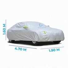 Cubierta Funda Protector Impermeable Con Reflectantes 4.9m PARA CARRO - Plateado - Ver 5