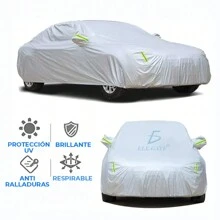 Cubierta Funda Protector Impermeable Con Reflectantes 4.9m PARA CARRO - Plateado - Ver 4