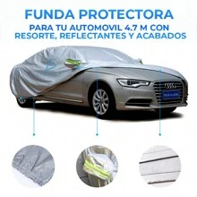 Cubierta Funda Protector Impermeable Con Reflectantes 4.9m PARA CARRO - Plateado - Ver 1