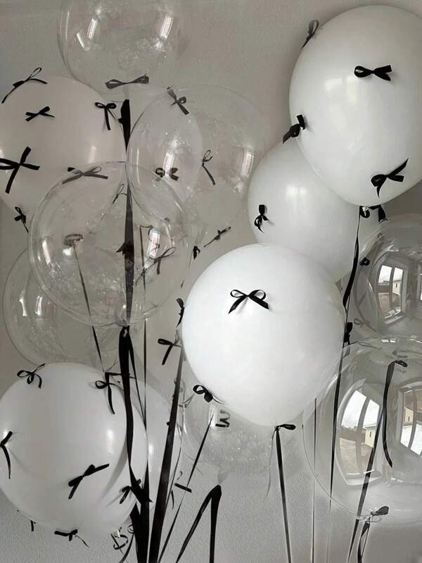 92/102 Witte latex strikballonnen voor vrijgezellenfeestdecoraties, verjaardagsfeestjes met strikthema, bruidsdecoraties voor verlovingen, leuke benodigdheden