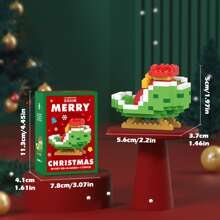 Set de bloques de construcción mini para decoración navideña - Papá Noel, muñeco de nieve, árbol de Navidad, reno, trineo, adecuado para niños de 6 a 8 años, regalos de invierno, regalos de Acción de Gracias, bloques de colores, regalo de Navidad para niños, mini de Navidad, decoraciones navideñas, Navidad para niños, calendario de Adviento Navidad niños, regalos de Navidad para niños - Multicolor - Ver 10
