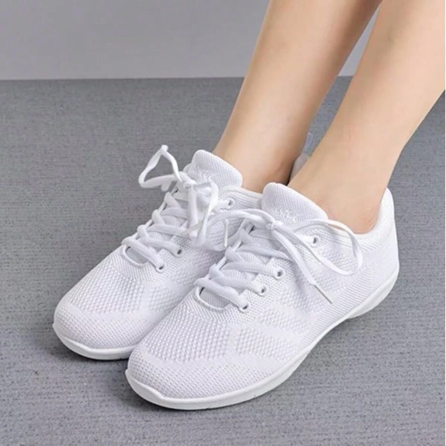 Women's And Girls' Sneakers, Breathable Upper, Rubber Sole Multifunctional Walking Shoes, Non-Slip, Suitable For Cheerleading, Dance Training, Walking,Ball Sports - 白色 - 查看 1