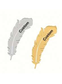 1pc Customized Text Stainless Steel Feather Brooch Pin, Suit Lapel Flower Decoration Stainless Steel Badge, Personalized Unique Ideal Gift For Him, Her, Boyfriend, Girlfriend, Mom, Dad, Family, Friend, Anniversary, Valentine's Day, Mother's Day, Birthday, Father's Day, Graduation, Bedroom, Home, Dining Room, Office, School