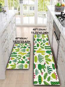 1 件仙人掌图案地毯，现代风格，875gsm，清新设计家居装饰地毯，舒适，防尘，易于清洁，法兰绒地毯，厨房地毯 - 彩色 - 查看 11